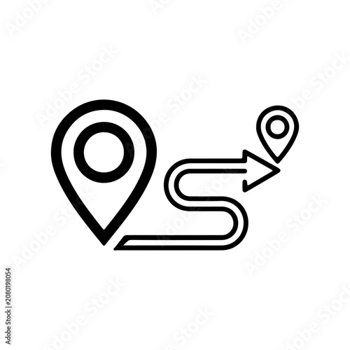 Minimal Route Navigation Icon With Clean Directional Style For Digital Interface Vector illustration