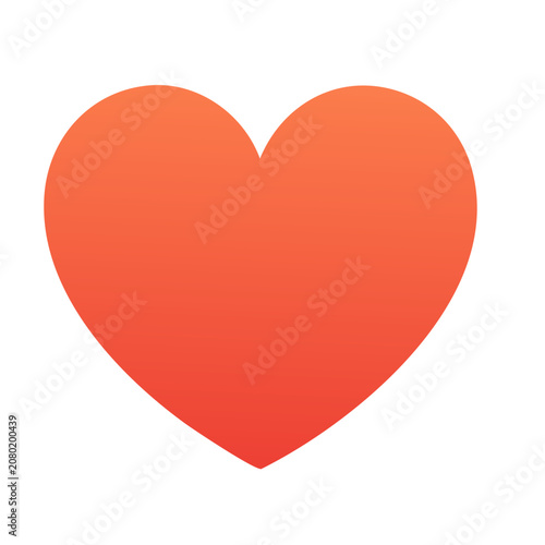 Orange heart icon with gradient on white background