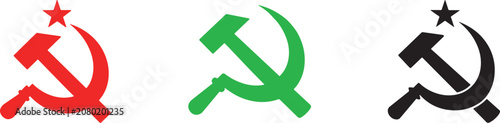 Photos Hammer and sickle communism symbol vector icon set, silhouette clipart, EPS design