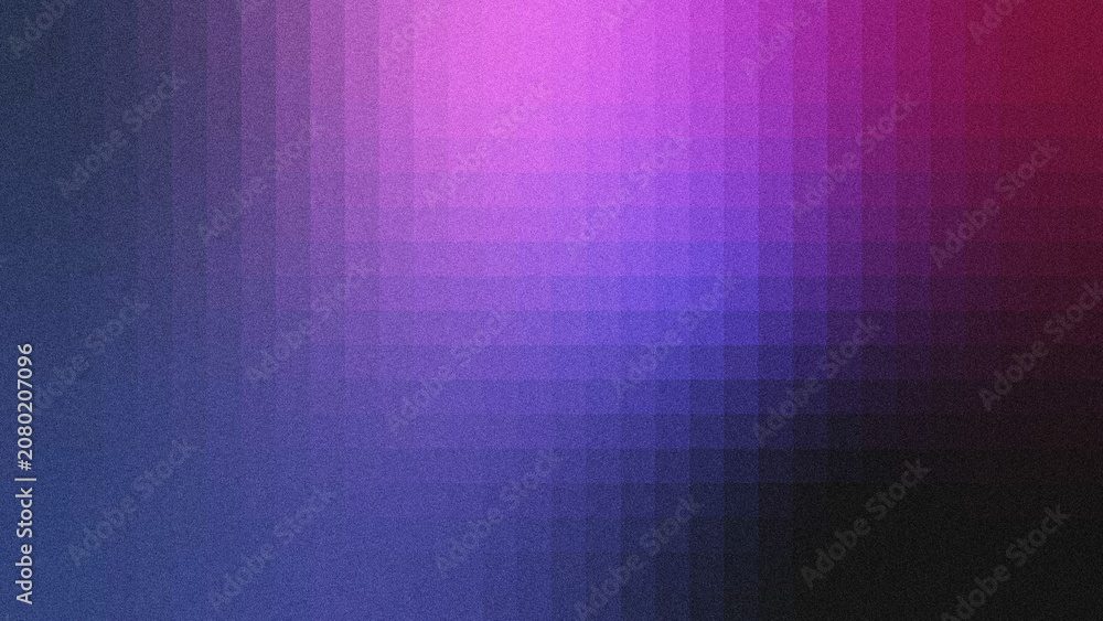 Αυτοκόλλητο Cool-toned abstract backdrop with smooth horizontal gradient shifting from deep navy blue to vibrant violet magenta, subtle transparent grid overlay, vintage grain noise texture