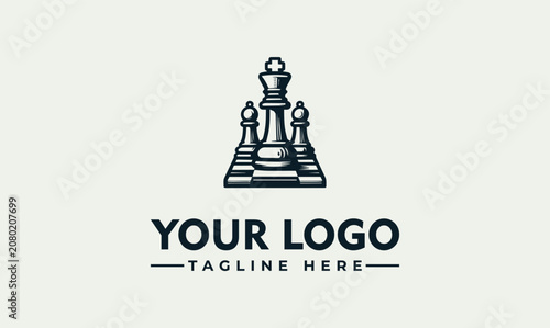 Bild auf Leinwand Chess King Strategy Game Vector Logo Illustration Design Concept