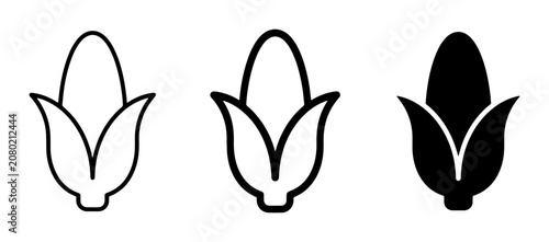 Foto Corn Icons Set, Maize Vector Graphics, Organic Food Symbols, Agricultural Harves