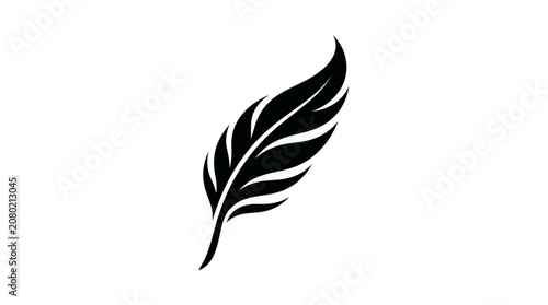 Elegant and graceful single feather vector illustration, perfect for minimalist design projects and symbolic brand identity