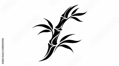 Elegant Black and White Bamboo Silhouette for Artistic and Cultural Designs