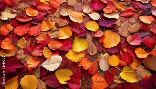 Colorful Autumn Leaves Background Top View Of A Colorful Fall Foliage Pattern Abstract Nature Wallpaper With A Texture Of Red Orange And Yellow Fall Leaves Close Up Shooting K Resolution Ultra