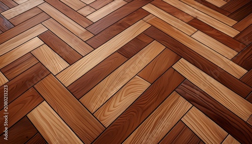 Herringbone Wood Flooring With A Neutral Tone Displays A Detailed Pattern And Natural Wood Grain Detailed View Of A Herringbone Wood Floor Design For Interior Design Purposes