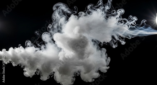 Dense White Clouds of Smoke Against Dark Background
