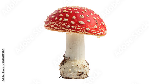 Tableau sur toile Beautiful forest fly agaric amanita muscaria poisonous mushroom isolated on tran