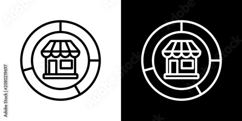 Foto Market Segment Icon Set Multiple Style Collection
