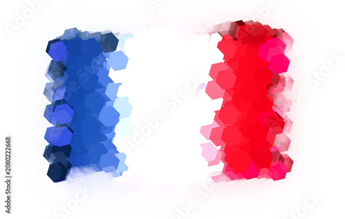 Abstract French flag watercolor background with blue white and red paint texture for creative design projects