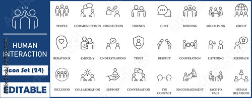 Foto Human interaction icon set