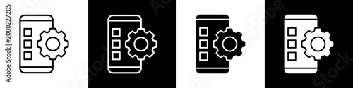 Tableau sur toile Setting black and white icon design concept
