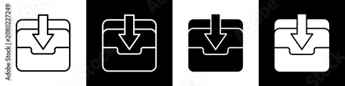 Foto Inbox black and white icon design concept
