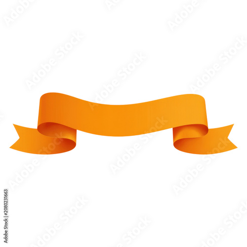 Orange ribbon banner wavy