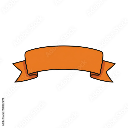 Orange ribbon banner outline