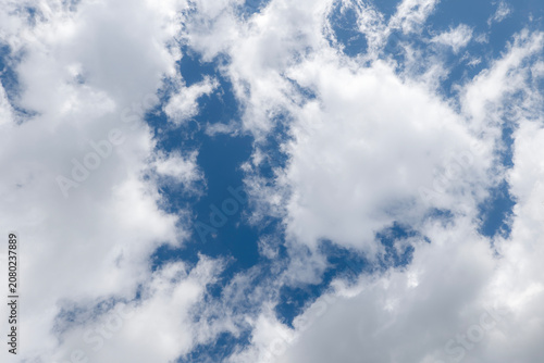 Cloudy  sky for background . Daytime sky with clouds