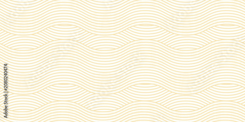 Yellow instant noodles, pasta and spaghetti texture with geometric wavy lines. Ramen, pasta vector pattern. Abstract food illustration background