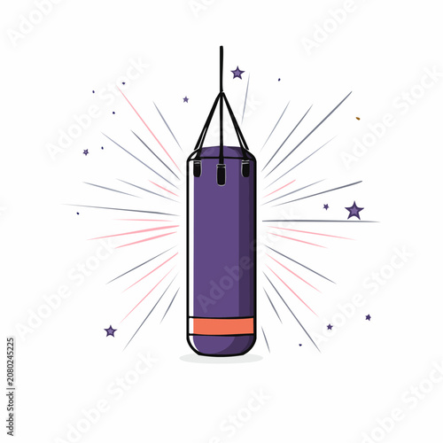 Vibrant Punching Bag Vector Illustration Representing Boxing, Fitness, and Intense Workout Training