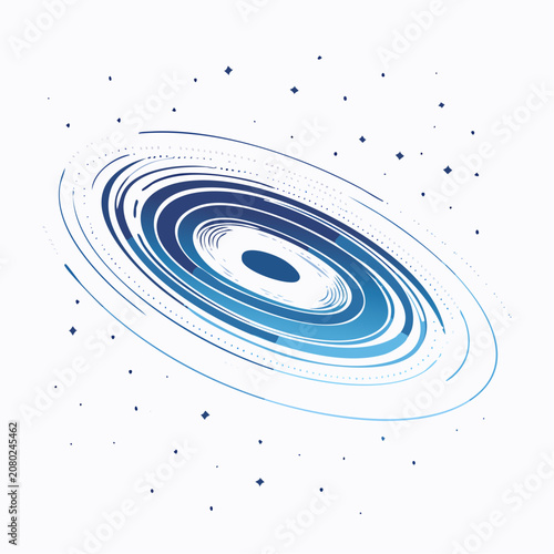 Conceptual Swirling Vortex Design Representing Universal Flow and Abstract Galactic Movement in Vibrant Blue Tones