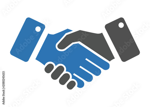 Two hands shaking in firm agreement representing partnership professional business deal success collaboration