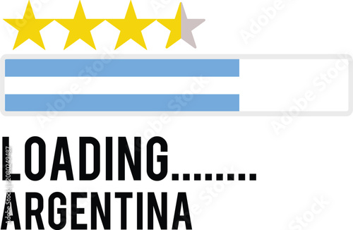 Cuadro en lienzo Argentina Football Loading Progress Banner With National Team Championship Vecto