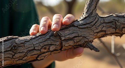 Close up of hands holding red potatoes and knife.