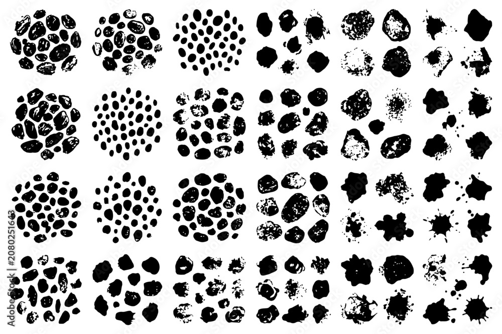 Fototapeta premium Collection of abstract black and white grunge textures and patterns.