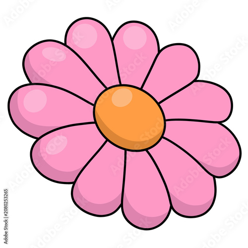 Cute Daisy Flower Cartoon Illustration
