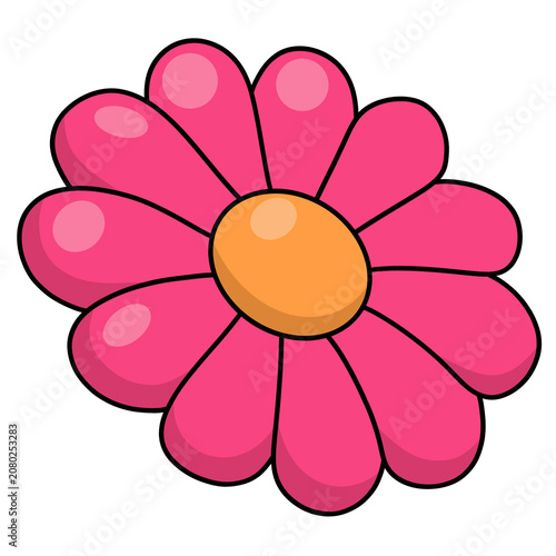Cute Daisy Flower Cartoon Illustration