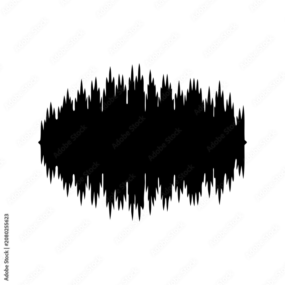 Naklejka premium Black abstract noise wave pattern design - A bold, high-contrast abstract noise wave pattern with sharp black texture for modern graphic design projects.