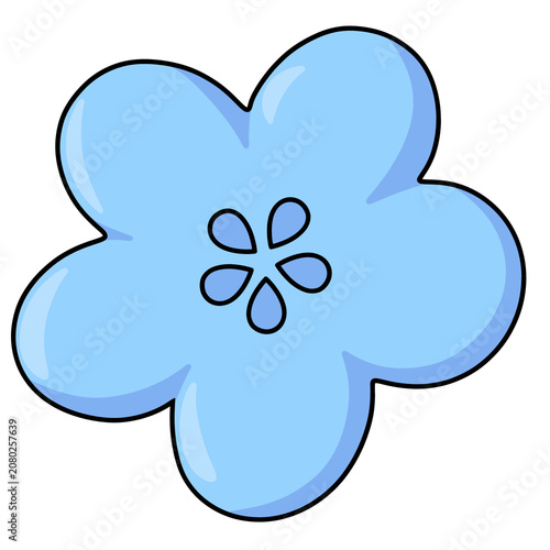 Cute Kawaii Simple Flower Cartoon Illustration
