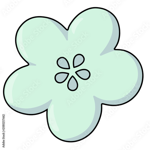 Cute Kawaii Simple Flower Cartoon Illustration