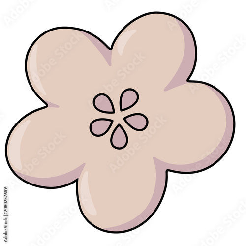 Cute Kawaii Simple Flower Cartoon Illustration