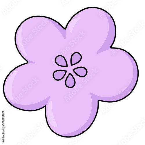 Cute Kawaii Simple Flower Cartoon Illustration