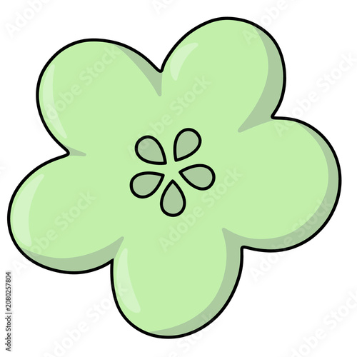 Cute Kawaii Simple Flower Cartoon Illustration
