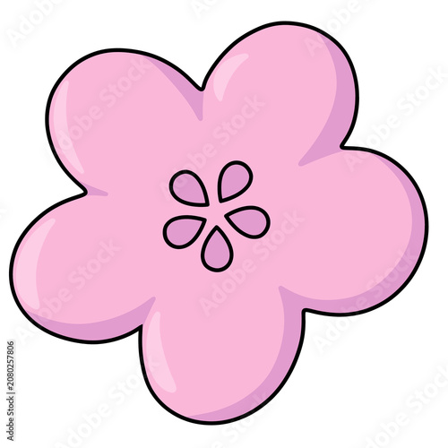 Cute Kawaii Simple Flower Cartoon Illustration