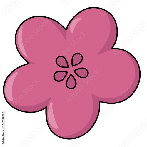 Cute Kawaii Simple Flower Cartoon Illustration