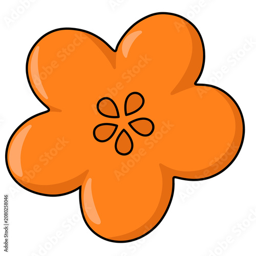 Cute Kawaii Simple Flower Cartoon Illustration
