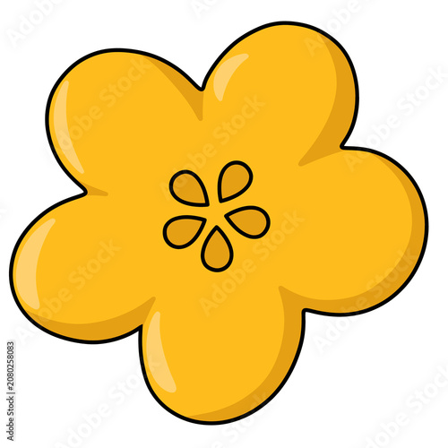 Cute Kawaii Simple Flower Cartoon Illustration