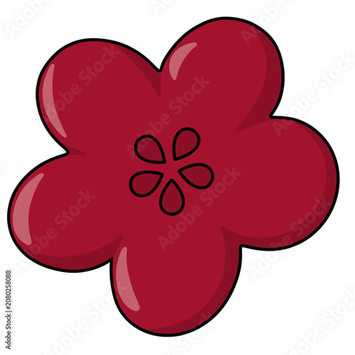 Cute Kawaii Simple Flower Cartoon Illustration