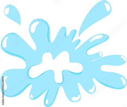 Water splash element isolated on white background for Songkran festival