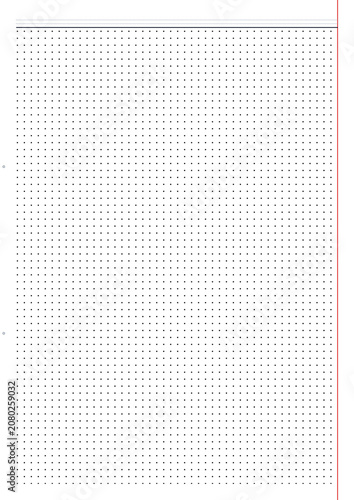 Blank dot journal page with evenly spaced dotted grid design  