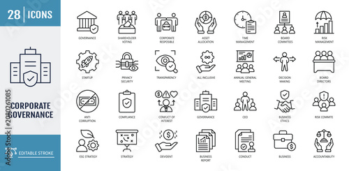 Φωτογραφία Corporate Governance icons set
