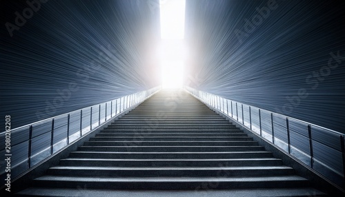 Stairway Going Up To White Light