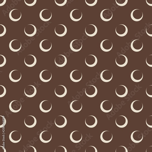 Cocoa Brown and Oats Crescent Moon Pattern