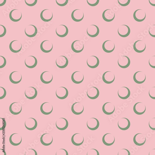 Muted Dusty Pink and Sage Green Crescent Moon Pattern