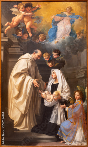 LUCCA, ITALY - JUNE 23, 2026: The painting of St. Francesca Romana presents t...