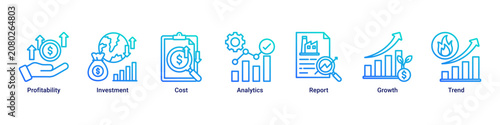 Tableau sur toile Investment Insight web banner icon vector illustration with icons of Profitabili