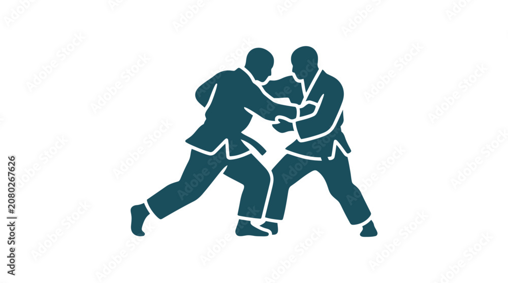 Fototapeta premium Two martial artists in fighting stance.