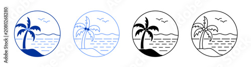 Beach Icon Set Multiple Style